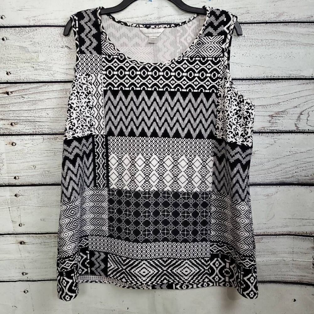 Christopher & Banks XL Black/white Blouse Top
